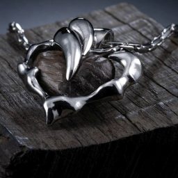handmade-titanium-bog-oak-wood-pendant
